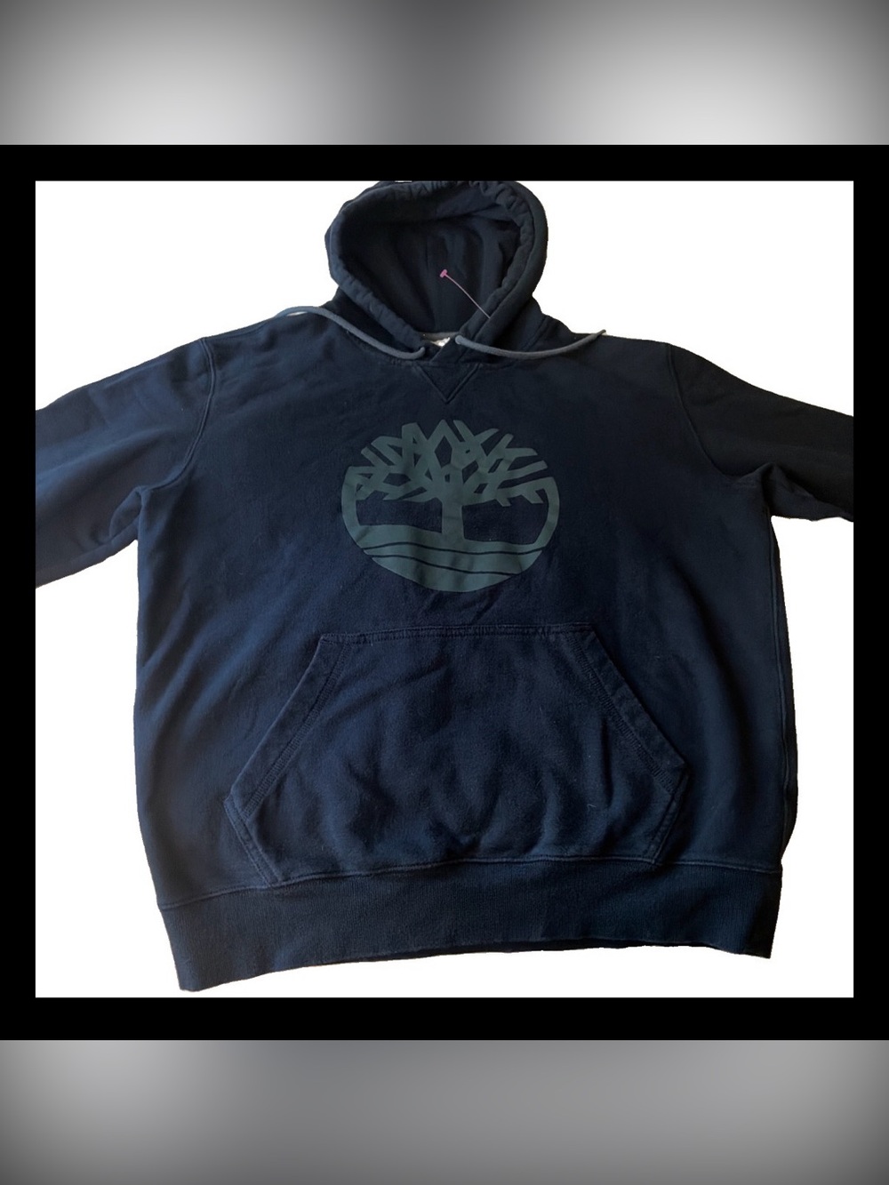 Timberland Boys Core Tree Logo Pullover Hoodie Black Grey Youth Large L 14-16